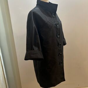 Carlisle Black 100% Silk Audrey Hepburn Style Retro Jacket NWT. VERY COOL